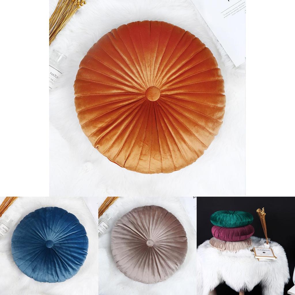 Cozy Round Pumpkin Back Seat Chair Cushion With Soft Velvet Touch And Durable Design