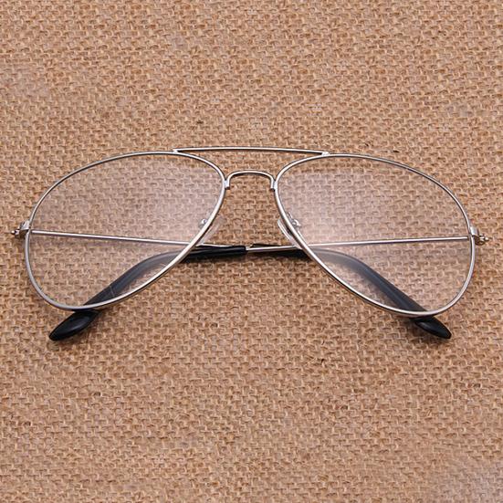 Unisex Retro Big Round Metal Frame Clear Lens Glasses Eyeglasses Spectacles