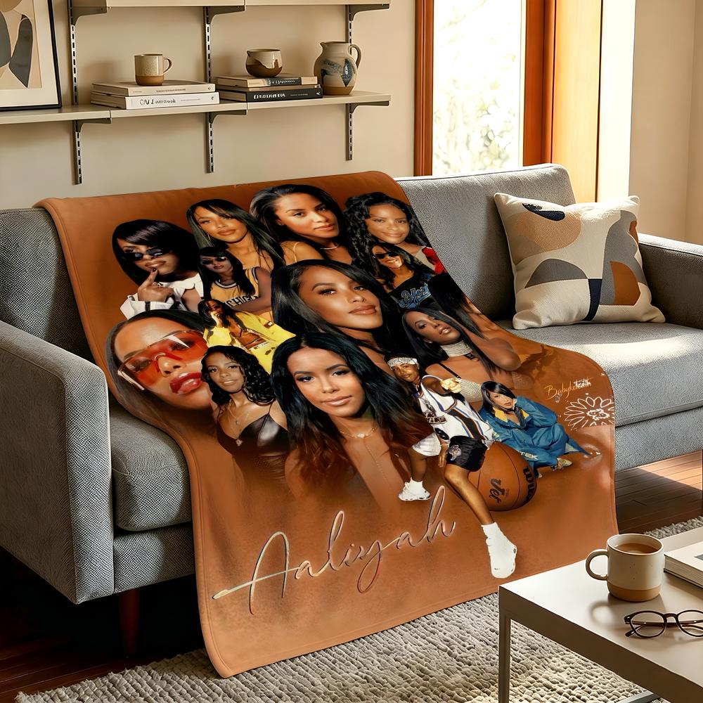 Music A-Aaliyah Throw High-Density Short Plush Blanket Soft Skin-Friendly for Sofa Nap Air-Conditioned Room