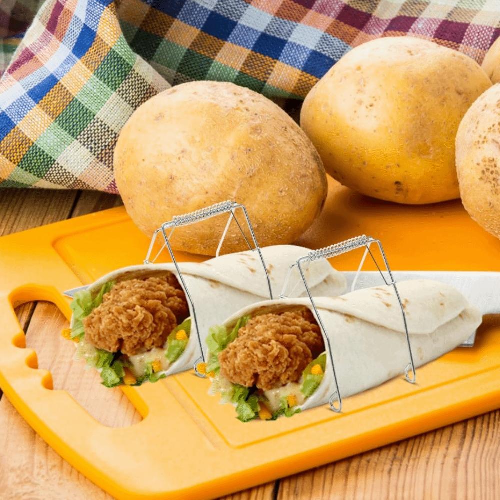 10 Pieces Heavy Duty Stainless Steel Leafy Vegetable Clamp Rust-proof Rotisserie Clip  Baking