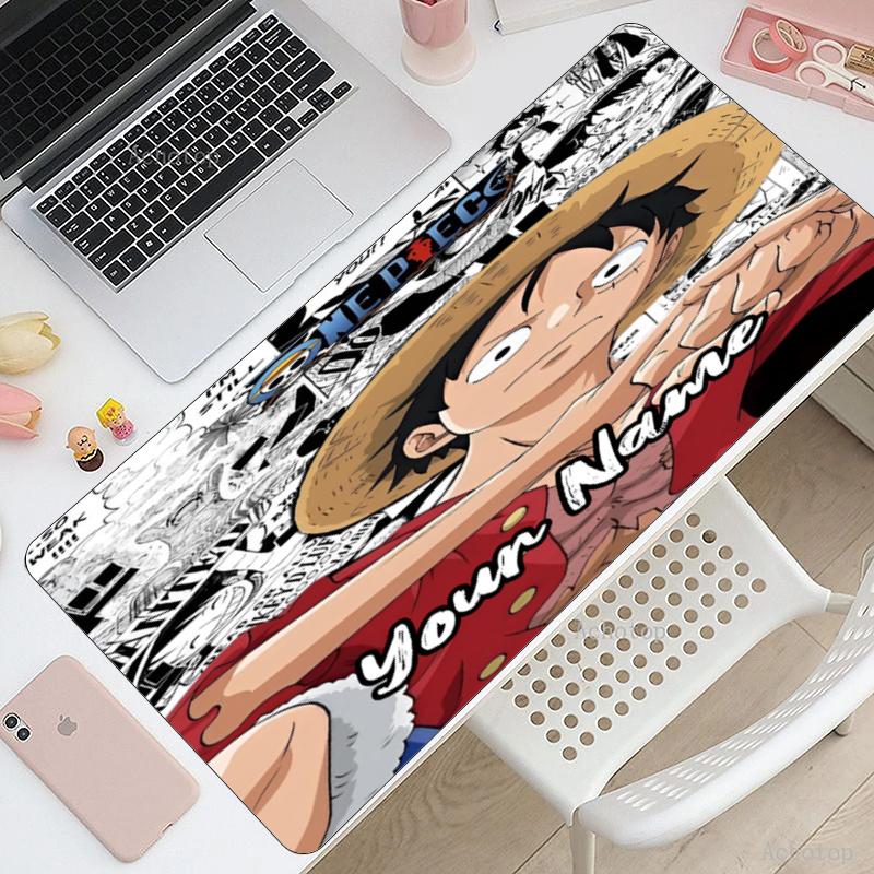 Custom Name One Piece Theme Mouse Pad, Non Slip Rubber Base, Multifunctional Office & Home Decor, Perfect for Workspace Personalization.