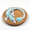 3D Printed Sakura Dragon 10.8 Inches Articulated Dragon with Movable Joints Rotating Cherry Blossom Tail Flexible Dragon Fidget Toy for Desk Decor