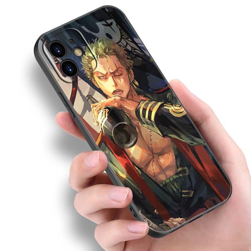 

Чехол для телефона с изображением аниме Ророноа Зоро для Apple iPhone 14 13 12 Mini 11 Pro Max 7 8 XR X XS 7 8 Plus SE 2020 2022, черный мягкий чехол iPhone SE 2022