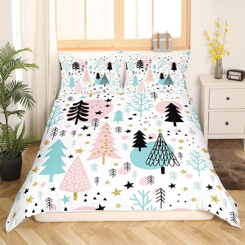 Santa Claus Down Comforter Set Bedding Set 3-piece Coverlet Set
