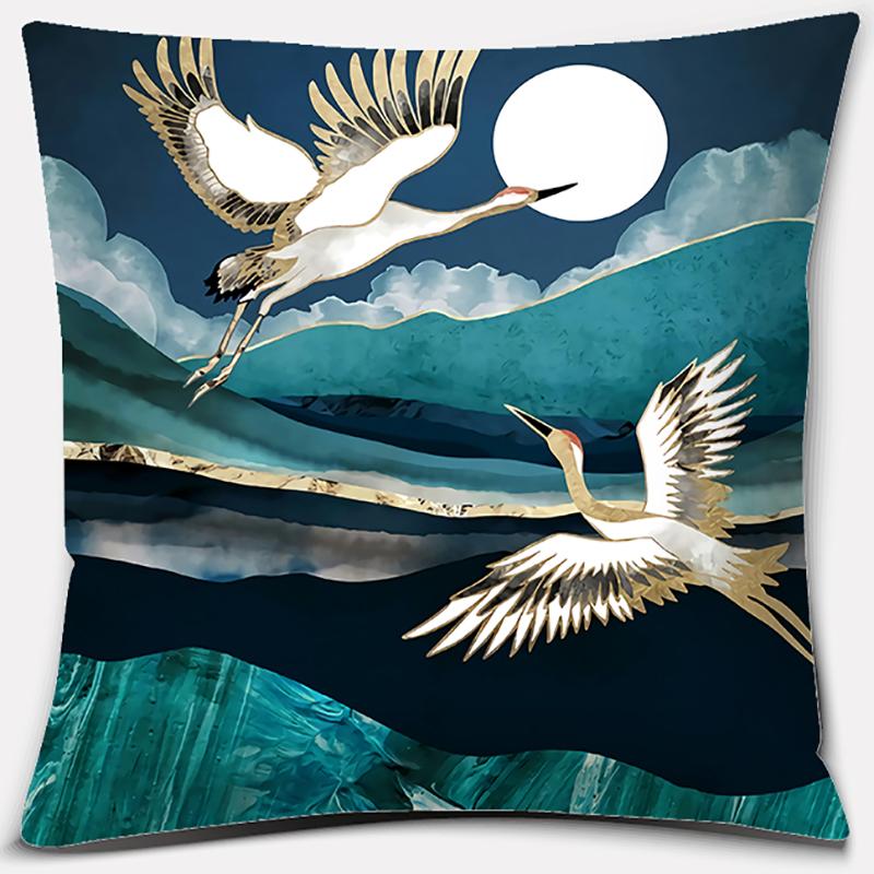 Metal Marine Animal Printing Series Pattern Pillowcase Square Home Office Decoration