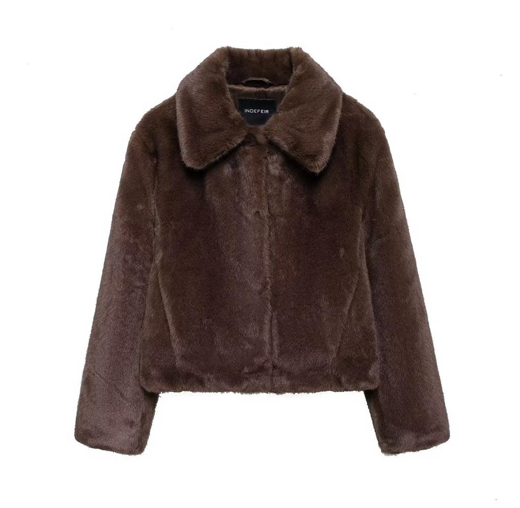 The new French-style elegant and fashionable faux fur effect coat 5320872
