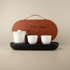 Sheep Fat Jade Portable Ceramic Tea Set - One Pot, Two Cups, Travel-Friendly Souvenir.