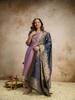 Lavender Kurta Pant Set with Navy Blue Banarasi Dupatta, Indian Ethnic Suit for Women, Festive Traditional Outfit, Wedding Wear Dress