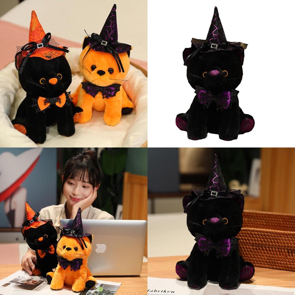 Halloween Ghost Black Cat Party Decoration Plush Toy Kids Stuffed Animal Prop Cat Doll