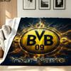 1PC Borussia Custom Name Patterned Flannel Blanket Suitable For All Seasons for Home Decor Warmth and Comfort Gifts Holiday Present