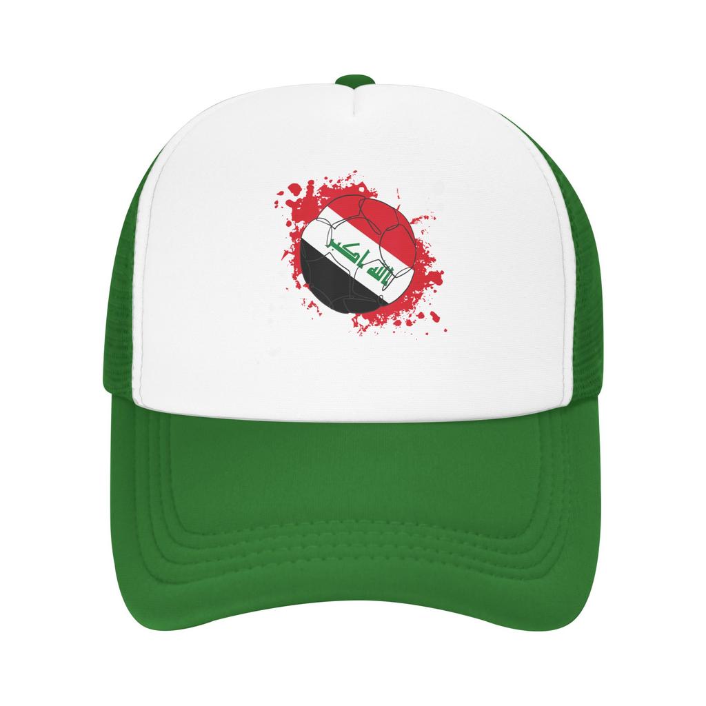 Iraq Flag Iraqi Soccer Football Mesh Baseball Caps Unisex Fashion Trucker Hat Hat Adjustable Summer Trucker Hat