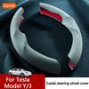 Car Steering Wheel Cover for Tesla New Model Y Juniper 2025 for Model Y/3 Booster Suede Cover Anti-skid Steer-Wheel Protector