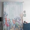 Marine Coral In Summer Tulle Window Curtains for Bedroom Luxury Home Decor Drapes In Living Room Chiffon Panels