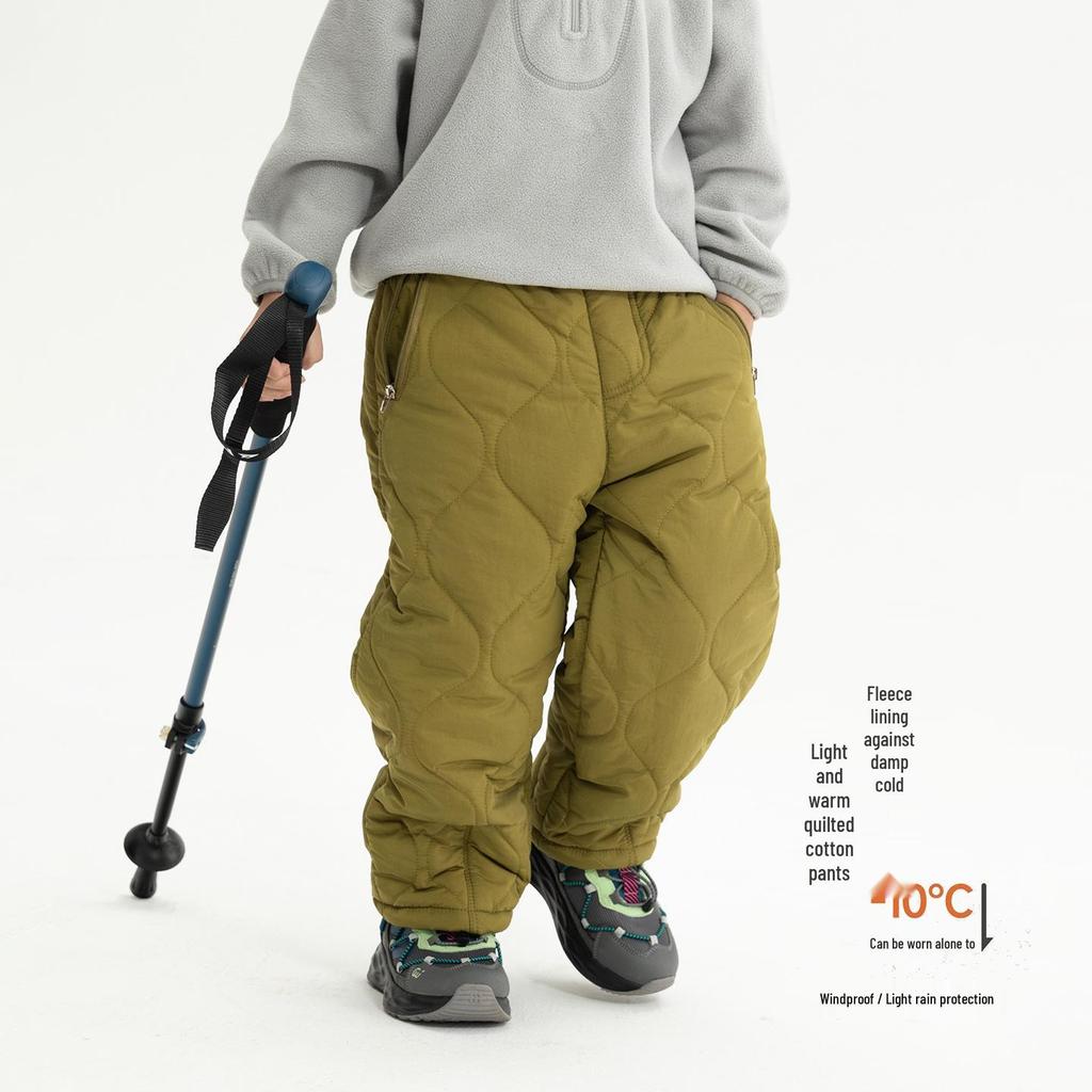 Kids' Quilted Winter Pants: Thick Warm Cotton, Cold Resistant, Casual and Lightweight