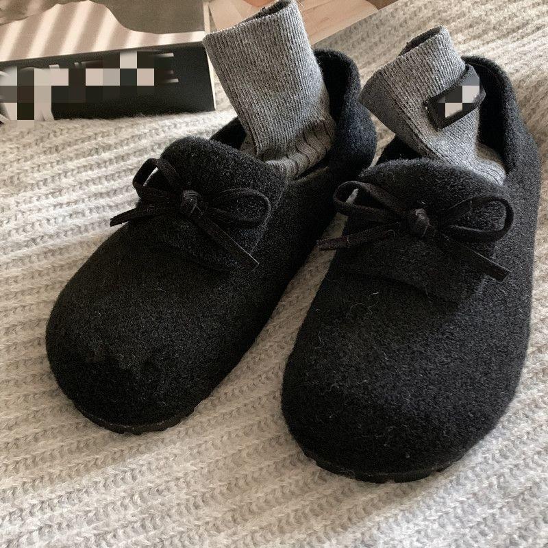 New Soft Flat Cotton Shoes with A Versatile, Fleece, Warm Round Toe
