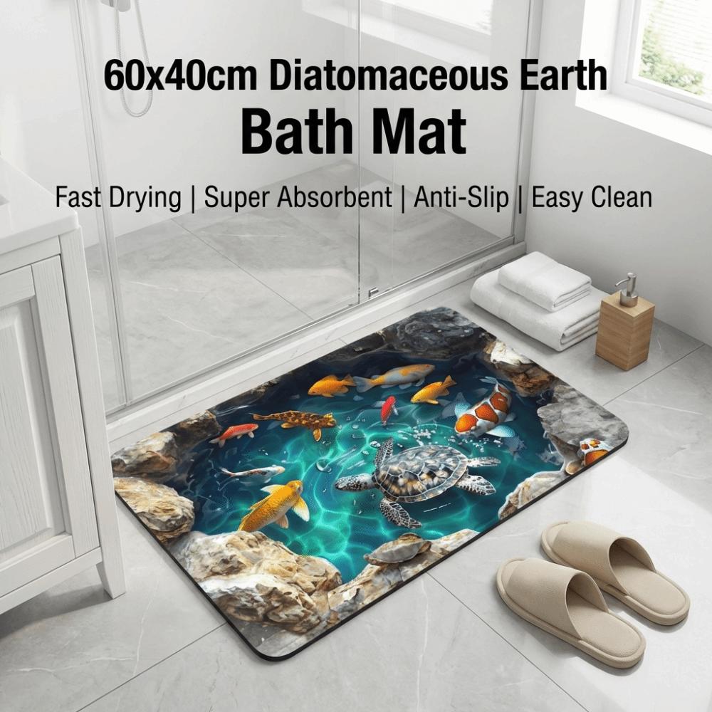2D Flat 3D Visual Effect Mat Anti Slip Door Rug Floor Mat Thickened Bathroom Mat  Kitchen
