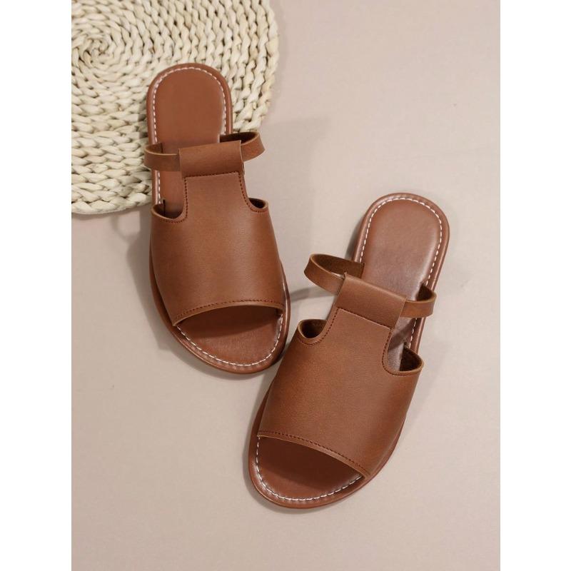 

Foreign trade women s shoes spring and summer new large size woven cover toe flat bottom sandals women 43 коричневий
