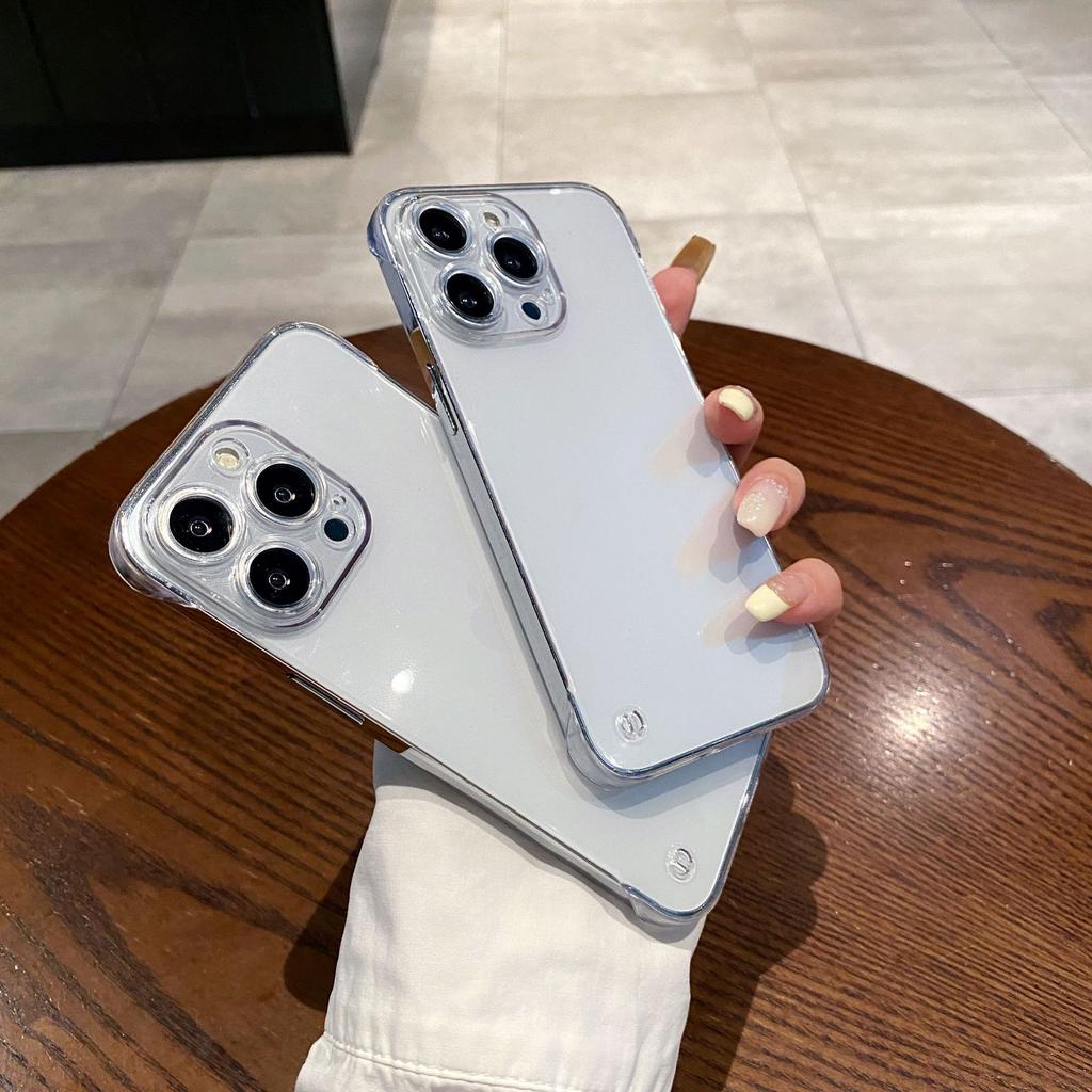 Frameless, suitable for Apple 11PROMAX fine hole transparent mobile phone case iphone11/11 simple PC protective case