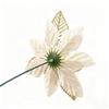 Glitter Poinsettia 5.5 Inch Artificial Flower Christmas Clip Stem Christmas Tree Ornaments For Wedding Party Wreath Decoration