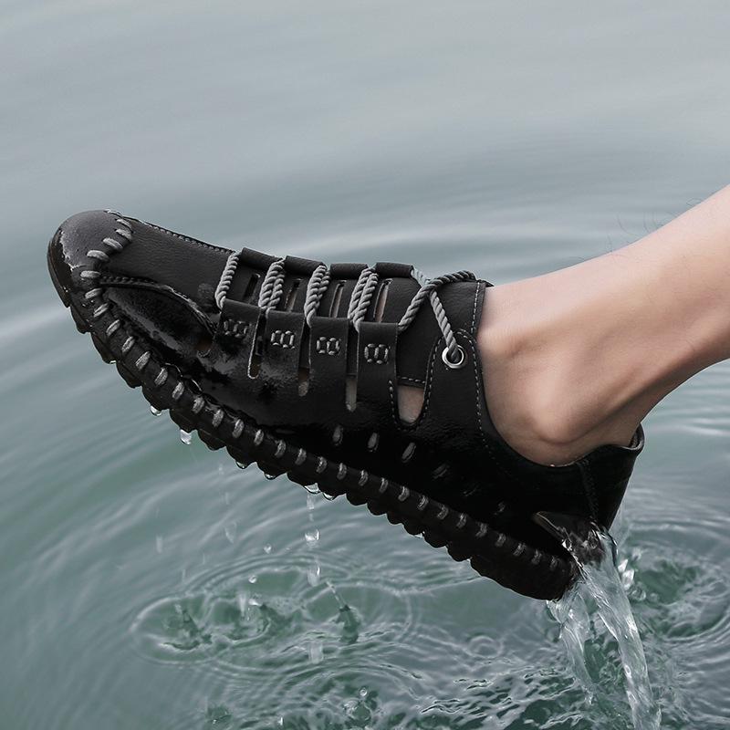 Men's Plus Size Casual Breathable Summer Sandals - Soft Sole Perforated Design