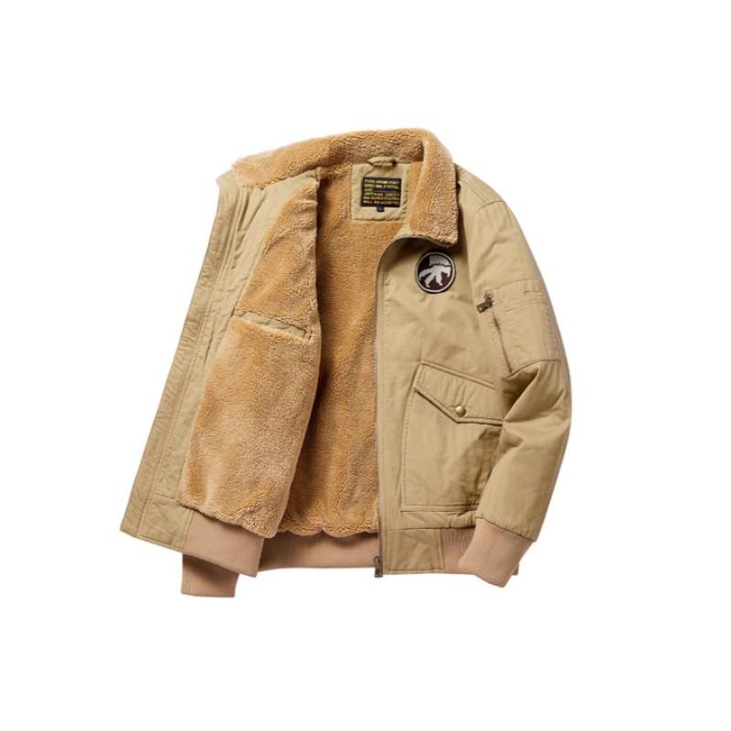 

Мужское зимнее утепленное флисовой подкладкой пальто однотонное винтажное рабочее куртка XS хаки