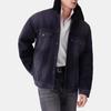 Levis Color Block Simple Comfortable Versatile Lapel Faux Shearling Denim Jacket Men Jacket Black 0017B-0001