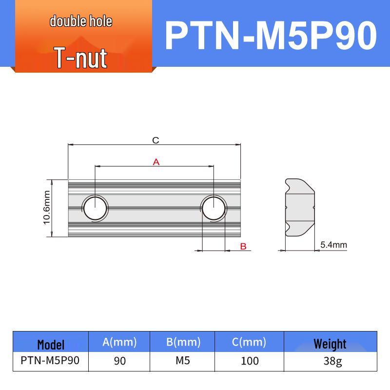 Aluminiumprofil-Verbindungsblock L-Block M4/M5 Einzel-/Doppelbohrungs-Mutter für Roboterarm-Zubehör (PEP2525, 1818)