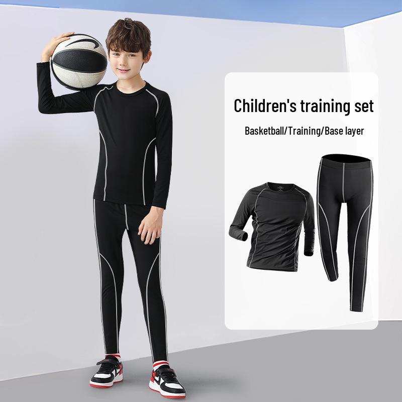 Kids' Quick-Dry Compression Sports Set: Basketball, Running, Football, & Badminton Training Uniform
