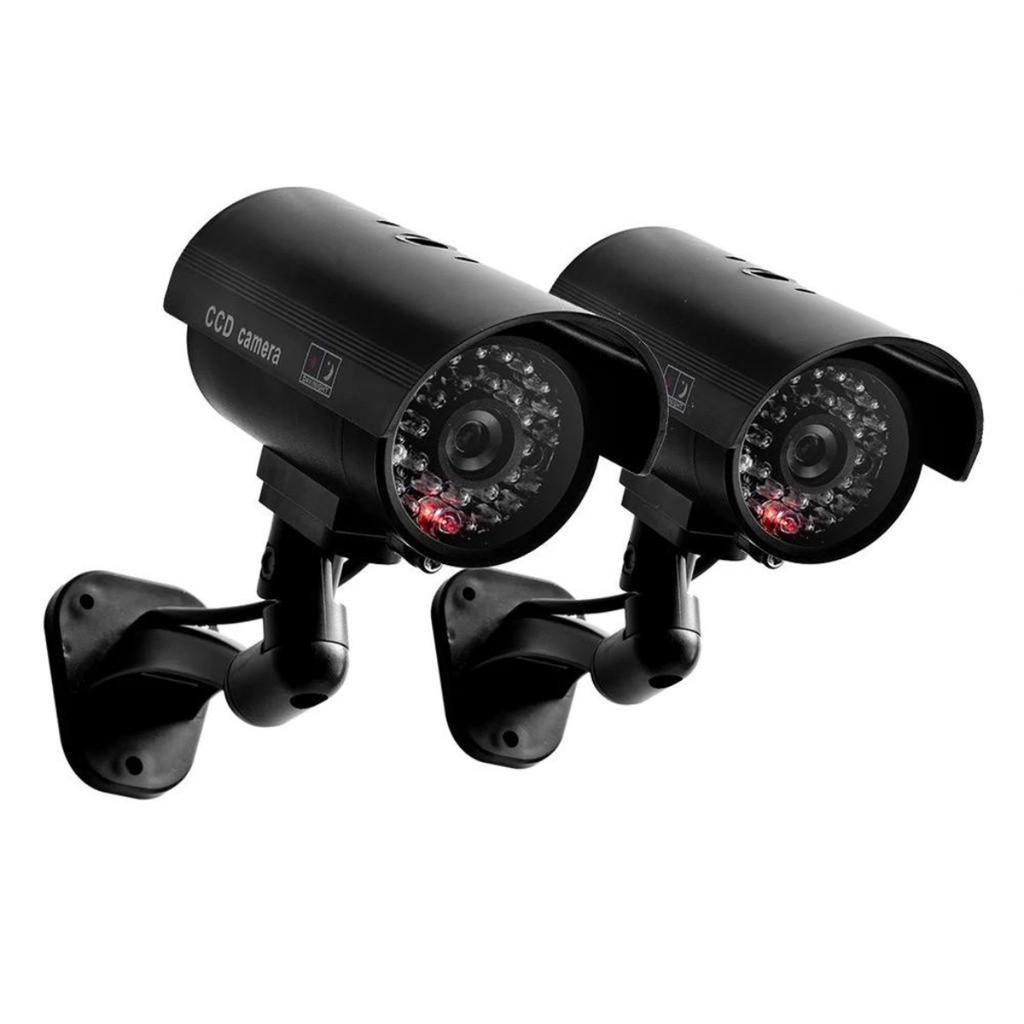 Câmera Falsa para Exterior à Prova d'Água Câmera Bala Falsa de Segurança LED Vermelho Piscante Monitor de Simulação Interna Câmera de Vigilância CCTV