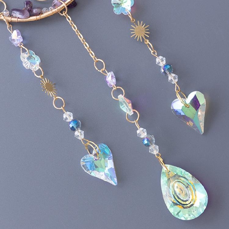 Moon Love Heart Charm Dreamcatcher Garden Window Decorations Crystal Pendant