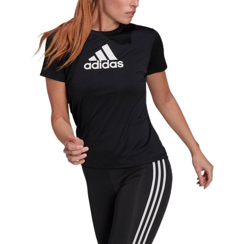 adidas T Shirts Women's Black Crew Neck Moderate Straight Fit GL3820