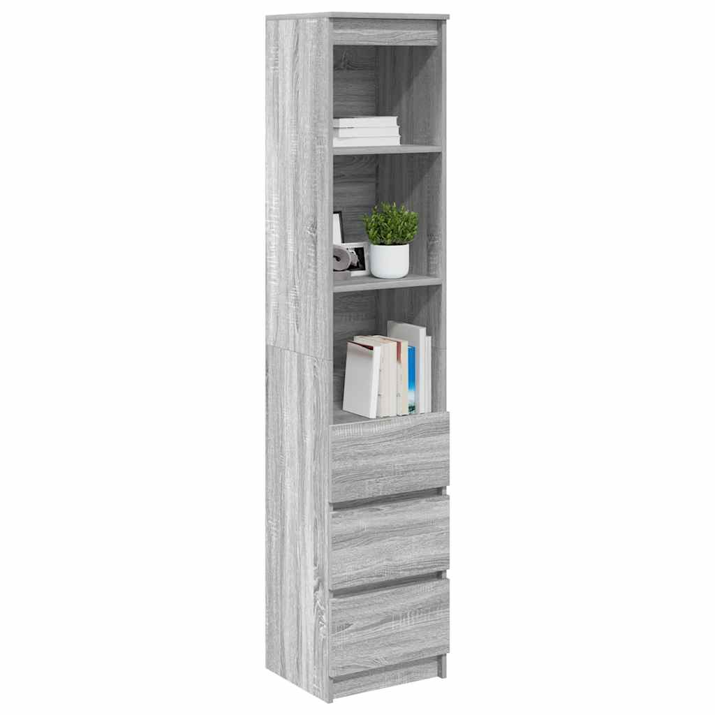 Highboard Gray Sonoma 37.5 X 35 X 180 Cm Particleboard