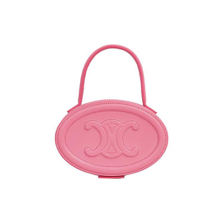 

Celine Cuir Triomphe Oval Leather Tote Bag Women bags Pink 198613DU6-25FO Basic Set (Bag+Dust Bag)