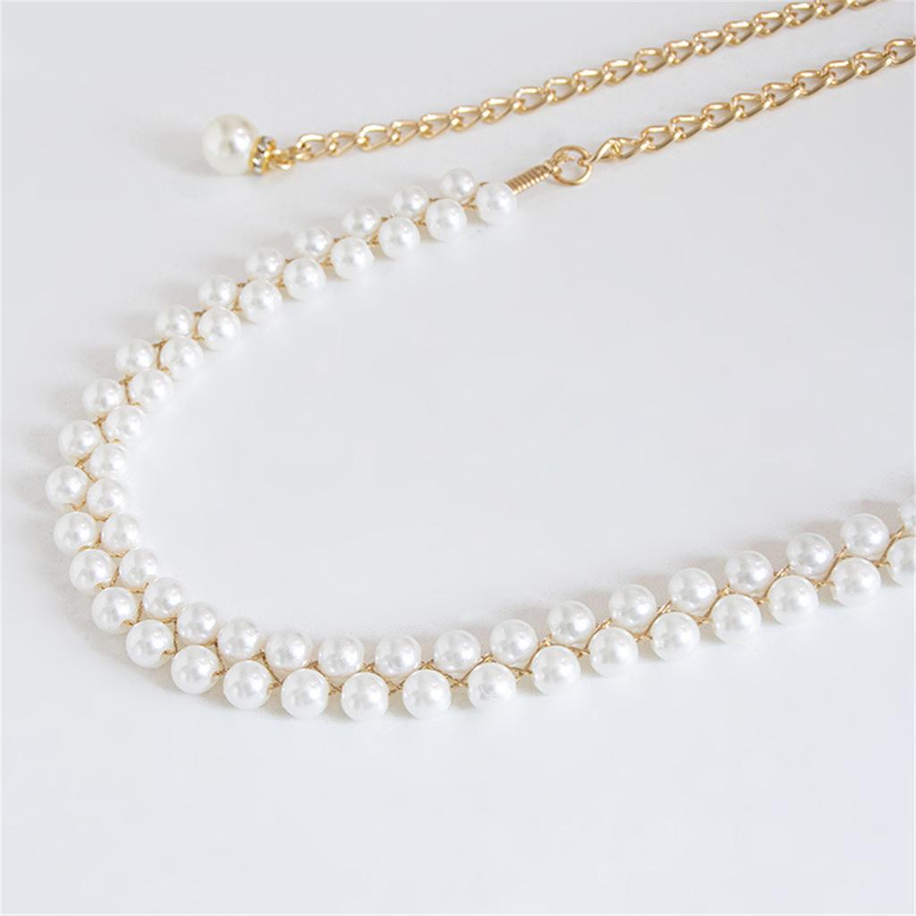 Shimmering Waist Chain for Female Fashion Pearl Wedding Chain Decorative Chain Belt Party Waistband Waist Accessories