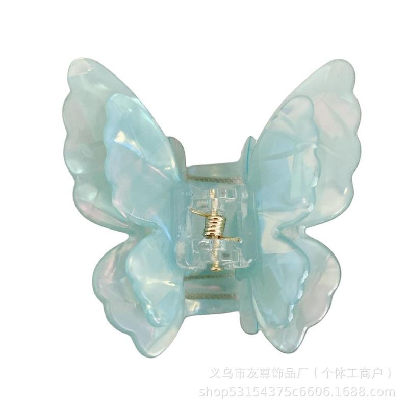 Iridesy Double-layer Butterfly Acetate Hairpin Women's Semi-tied Hair AccessoryShark Clip