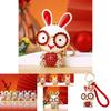 Creative Colorful Rabbit Keychain With Dazzling Rhinestones Stylish Keyring For Women