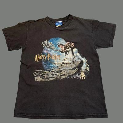 T-shirt 100% Cotone Film Harry Potter Anni 2000 Magliette Uomo Top, Vintage, 2 Etichette, Maglietta Promo