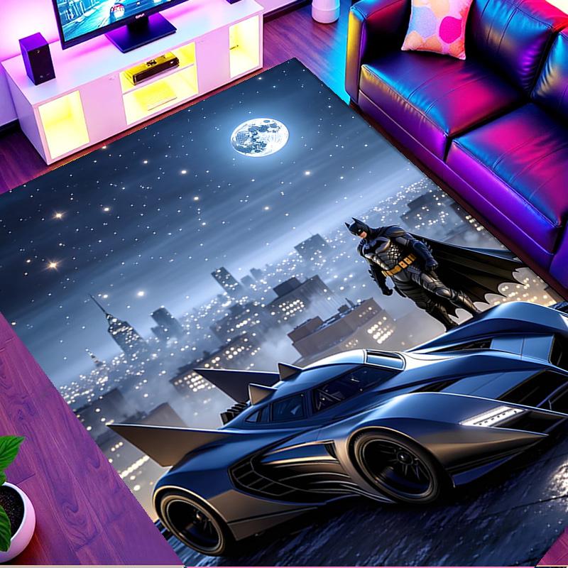 Batman Print Rug, Washable Floor Carpet, For Entryway Dorm Laundry Room Office Study, Home Decor Birthday Christmas Gift
