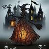Dekorative Hexenlampe Halloween-Dekoration, Gotische Laternenhalterin Licht, Gruselige Nacht für Feiertagsparty Tischdeko Licht