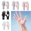 UV Protection Summer Sunscreen Gloves Thin Ice Silk Sun Protection Gloves Slip Resistant Elastic Anti-UV Mittens Women Girls