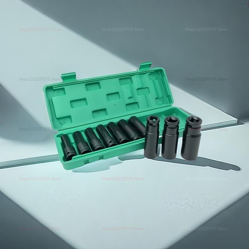 10PCS 1/2 Inch Drive Metric Impact Socket Set Deep Universal Sockets for Air Pneumatic Tools Heavy Duty Repair Wrench Kit