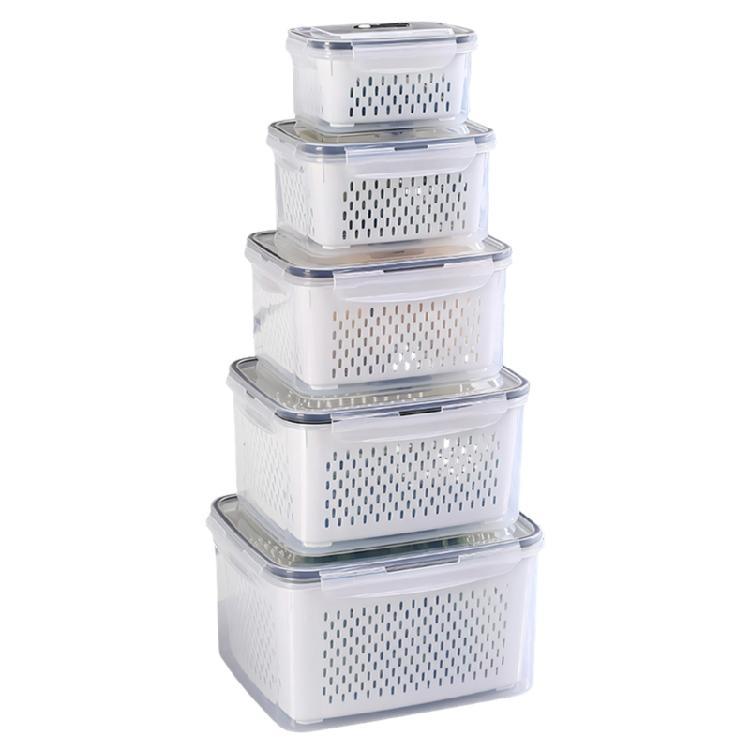 

5Pcs Washable Fruit Storage Boxes Including Cover And Carry Handle For Daily Use 1