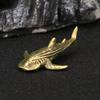 Solid Brass Shark Blue Whale Miniature Figurine Handcrafted Feng Shui Ornament for Office Tabletop Home Gift