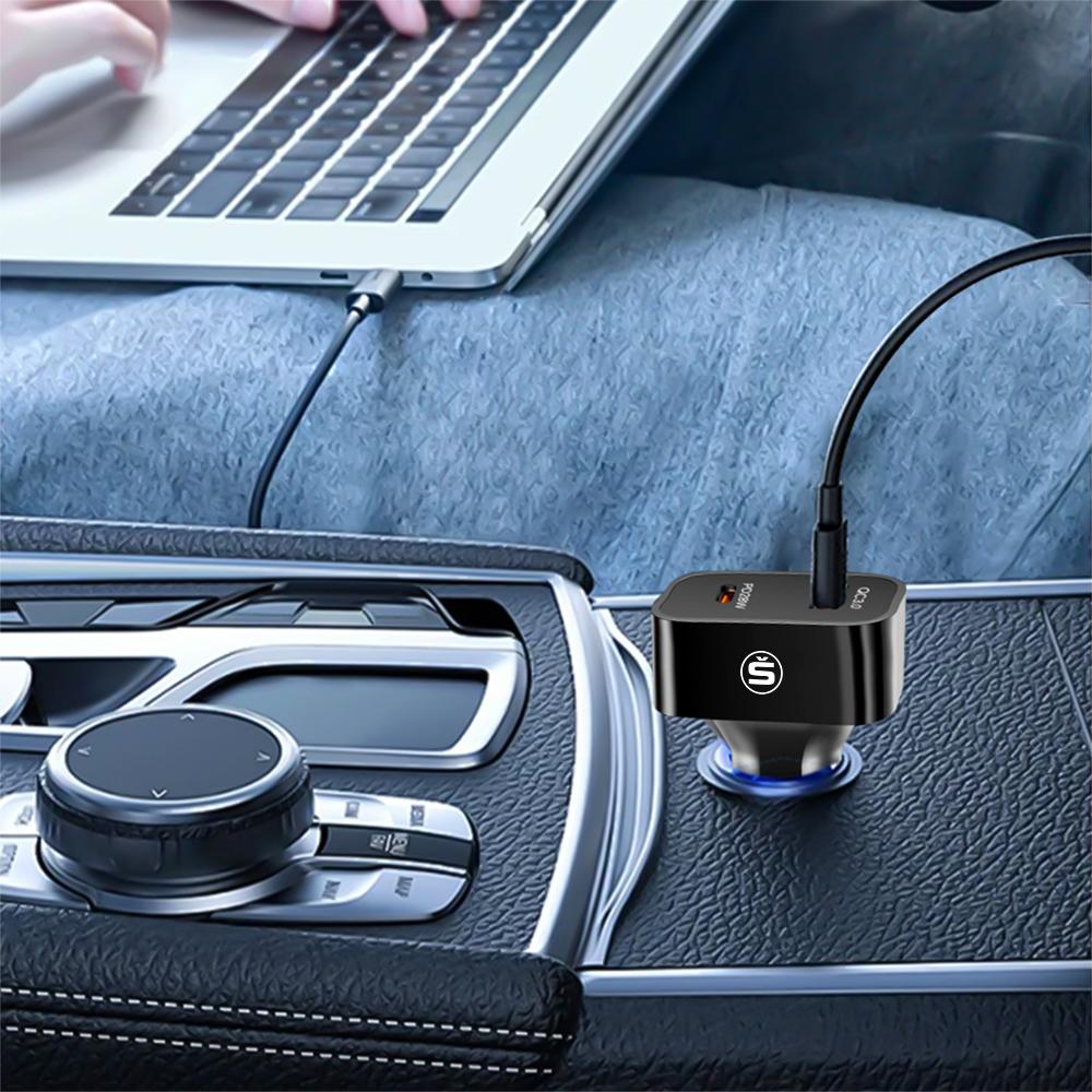 BBIC7 For Skoda Rapid Karoq Octavia Scala Kodiaq Fabia Kamiq Favorit Car Cell Phone Charger USB Super Fast Charging Travel Accessories