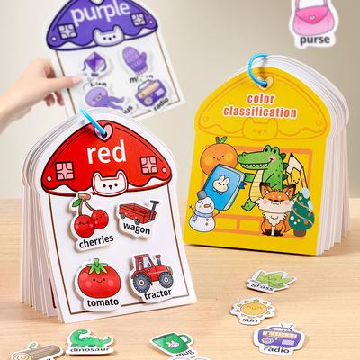 Children Color Classification Stickers Book Cute Cartoon Puzzle Toys Early Childhood Education Montessori  Birthday Gift for Kid