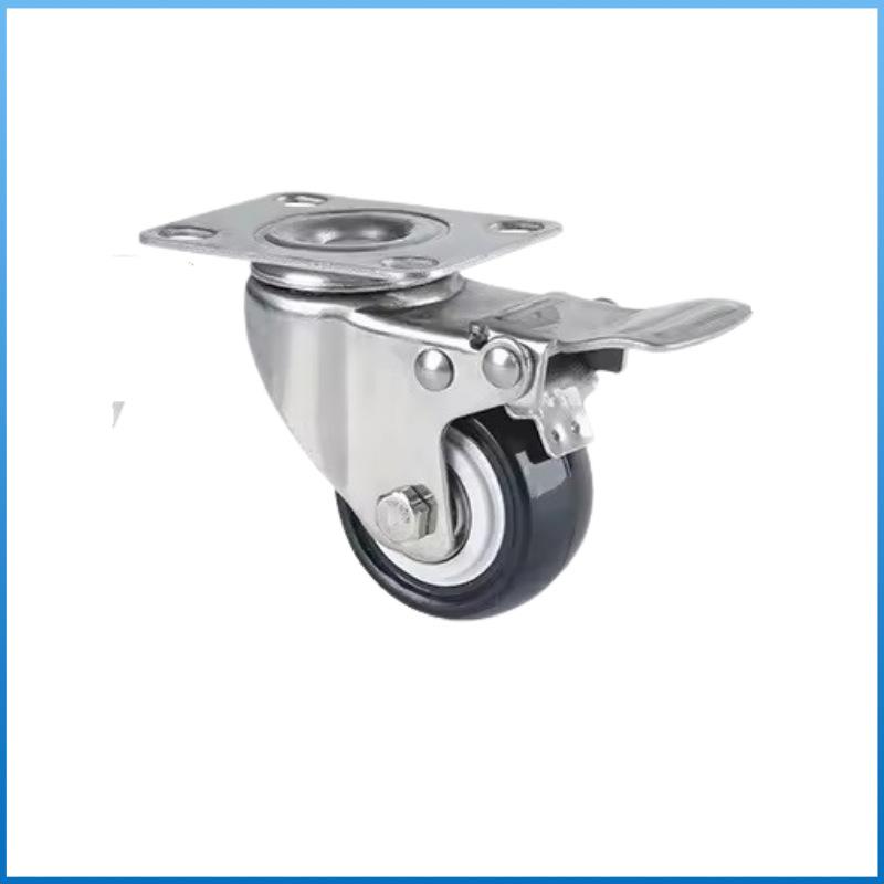 Golden Diamond 304 Stainless Steel Swivel Casters with Brakes - 1.5" & 2" Wheels for Furniture