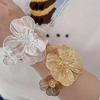 Gold Hollow High-End Flower Bracelet, Diamond-Set Exaggerated High-End Bracelet, Gold And Silver Flower Bracelet.
