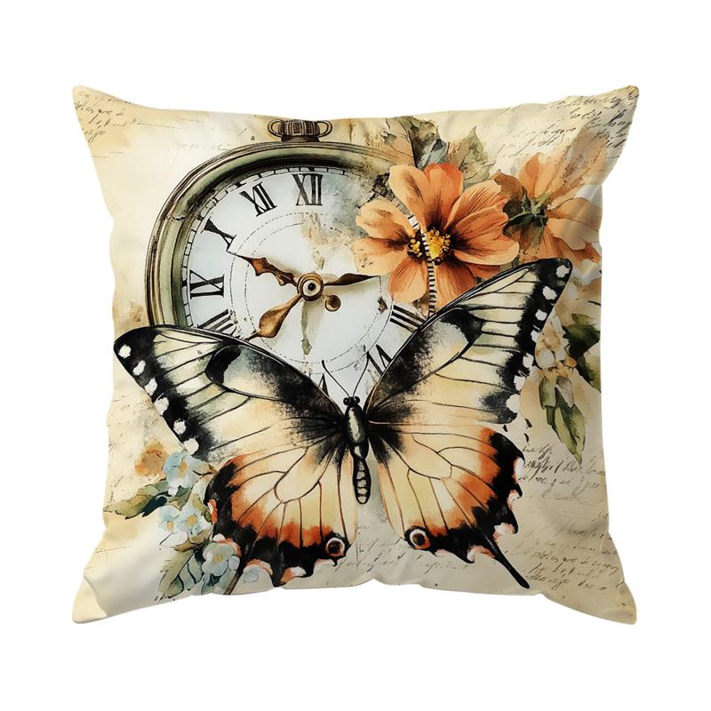 1Pc Flower Butterfly Pillow Cover For Home Living Room Bedroom Sofa Office Decorative Pillowcase Soft Throw Pillows 45X45Cm