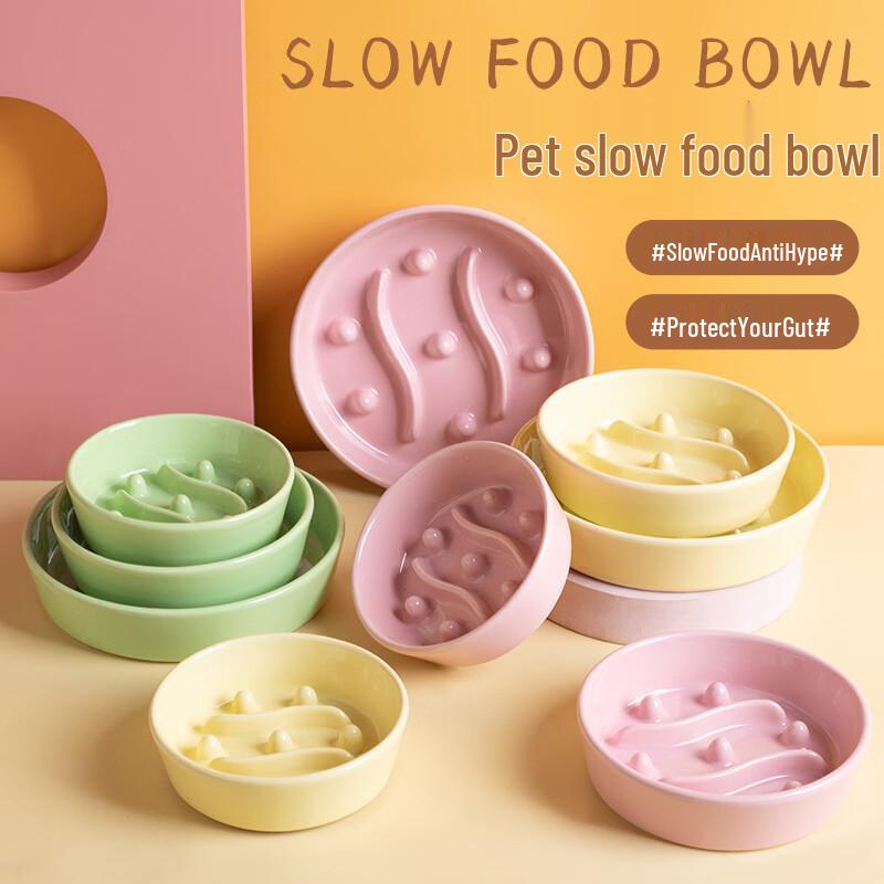 Changbaosen Ceramic Anti-Choke Pet Slow Feeder Bowl
