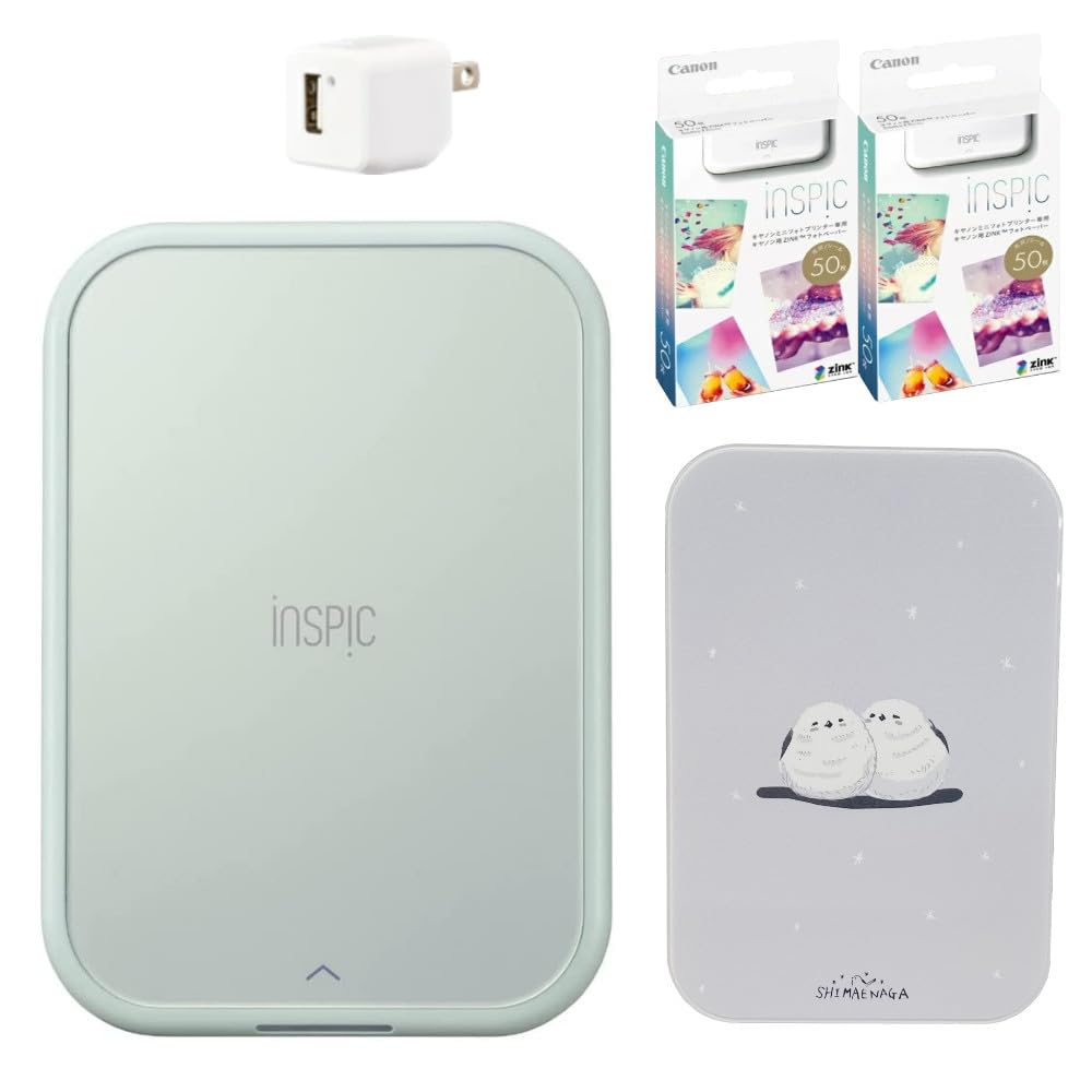

Canon Mini Photo Printer iNSPiC Blue Smartphone Printer Shimaenaga Plate 100 Sheets of Paper USB Adapter PV-223 & Dress-up & & синій